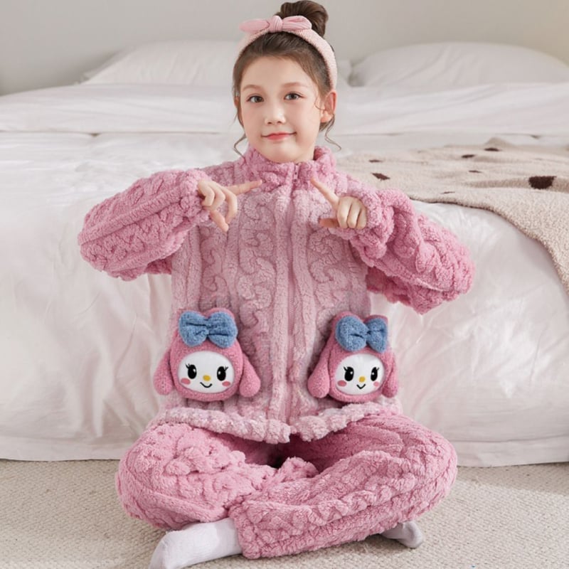 Vaikų žiemos naktiniai su užtrauktuvu, storas fliso pamušalas, dryžių raštas, stovinčios apykaklės, 95% poliester