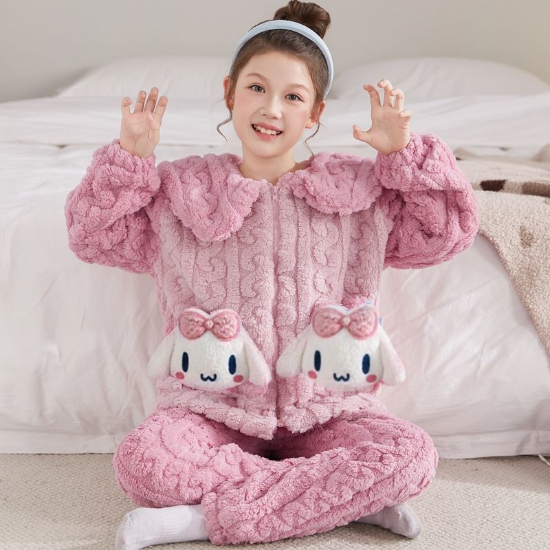 Vaikų žiemos naktiniai su užtrauktuvu, storas fliso pamušalas, dryžių raštas, stovinčios apykaklės, 95% poliester