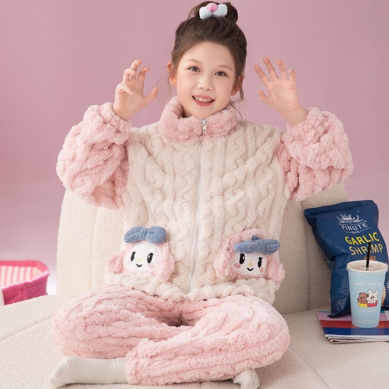 Vaikų žiemos naktiniai su užtrauktuvu, storas fliso pamušalas, dryžių raštas, stovinčios apykaklės, 95% poliester