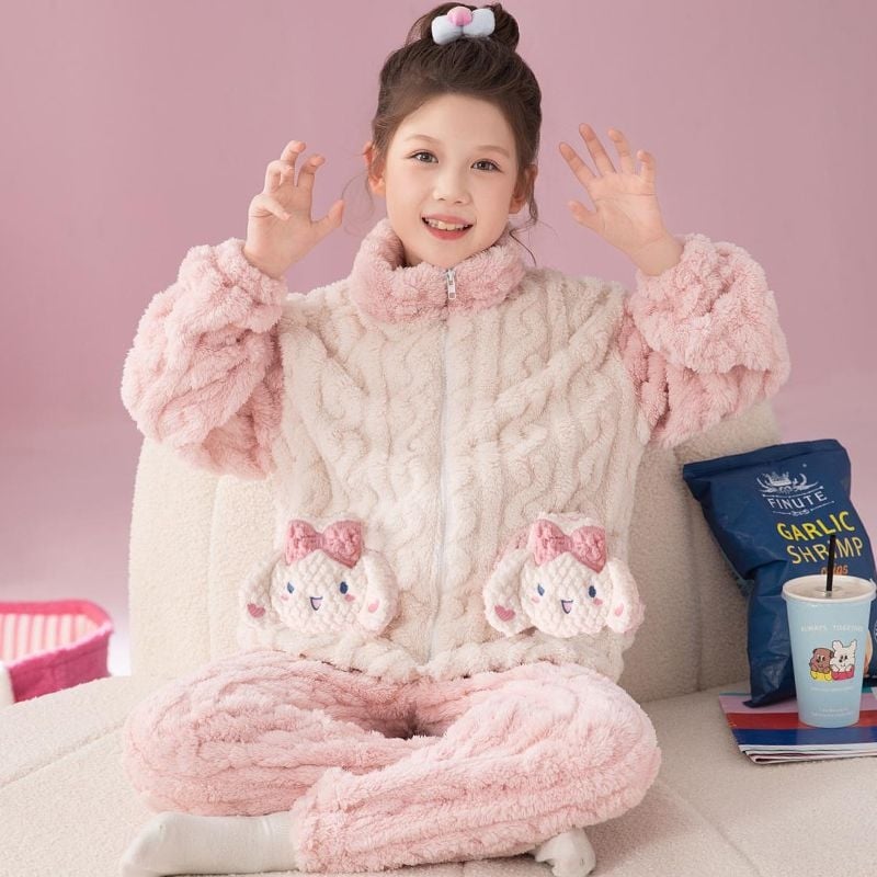 Vaikų žiemos naktiniai su užtrauktuvu, storas fliso pamušalas, dryžių raštas, stovinčios apykaklės, 95% poliester