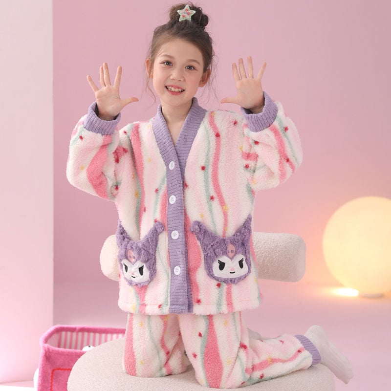 Vaikų žiemos naktiniai su užtrauktuvu, storas fliso pamušalas, dryžių raštas, stovinčios apykaklės, 95% poliester