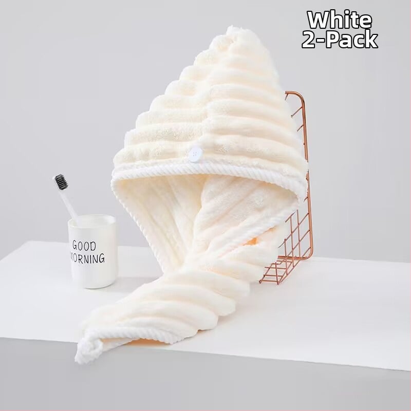 Nedves hajra szárító női sapka, nedvszívó, turbán, kettős réteg, korál fleece anyag, 150D szál, hat szálas szövés, súly kevesebb mint 30 g