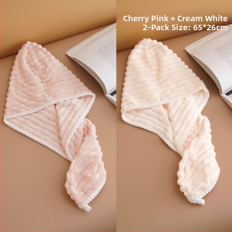 Nedves hajra szárító női sapka, nedvszívó, turbán, kettős réteg, korál fleece anyag, 150D szál, hat szálas szövés, súly kevesebb mint 30 g