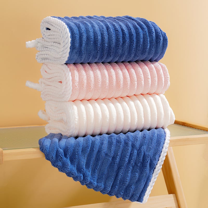 Nedves hajra szárító női sapka, nedvszívó, turbán, kettős réteg, korál fleece anyag, 150D szál, hat szálas szövés, súly kevesebb mint 30 g