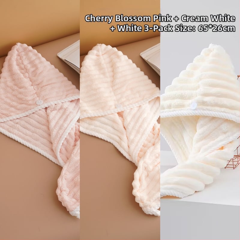 Nedves hajra szárító női sapka, nedvszívó, turbán, kettős réteg, korál fleece anyag, 150D szál, hat szálas szövés, súly kevesebb mint 30 g