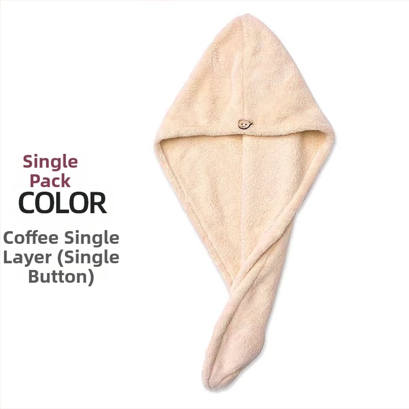 Nedves hajra szárító női sapka, nedvszívó, turbán, kettős réteg, korál fleece anyag, 150D szál, hat szálas szövés, súly kevesebb mint 30 g