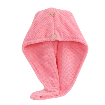 Száraz hajkötő sapka, mikroszálas anyagból, vízfelvevő és gyorsan száradó, dupla rétegű turbán, 150d fonal