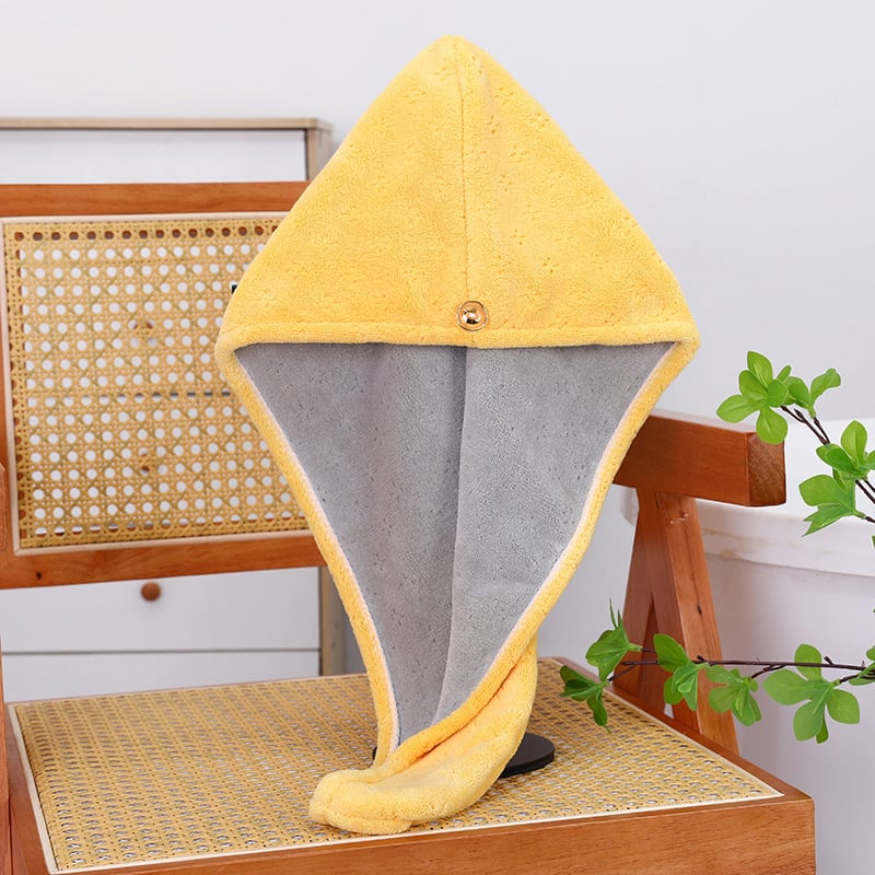 Száraz hajkötő sapka, mikroszálas anyagból, vízfelvevő és gyorsan száradó, dupla rétegű turbán, 150d fonal