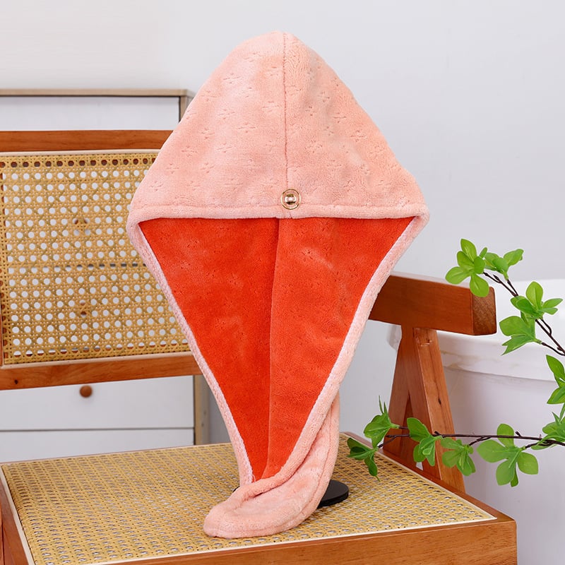 Száraz hajkötő sapka, mikroszálas anyagból, vízfelvevő és gyorsan száradó, dupla rétegű turbán, 150d fonal