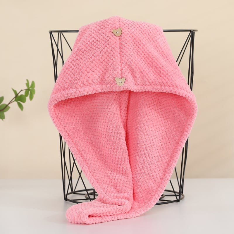 Száraz hajkötő sapka, mikroszálas anyagból, vízfelvevő és gyorsan száradó, dupla rétegű turbán, 150d fonal