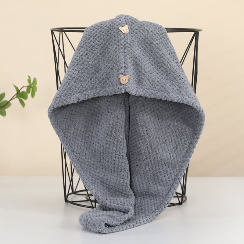 Száraz hajkötő sapka, mikroszálas anyagból, vízfelvevő és gyorsan száradó, dupla rétegű turbán, 150d fonal