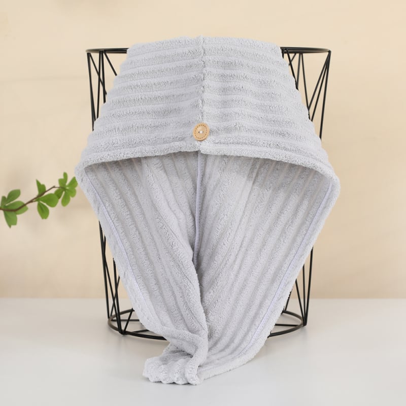 Száraz hajkötő sapka, mikroszálas anyagból, vízfelvevő és gyorsan száradó, dupla rétegű turbán, 150d fonal