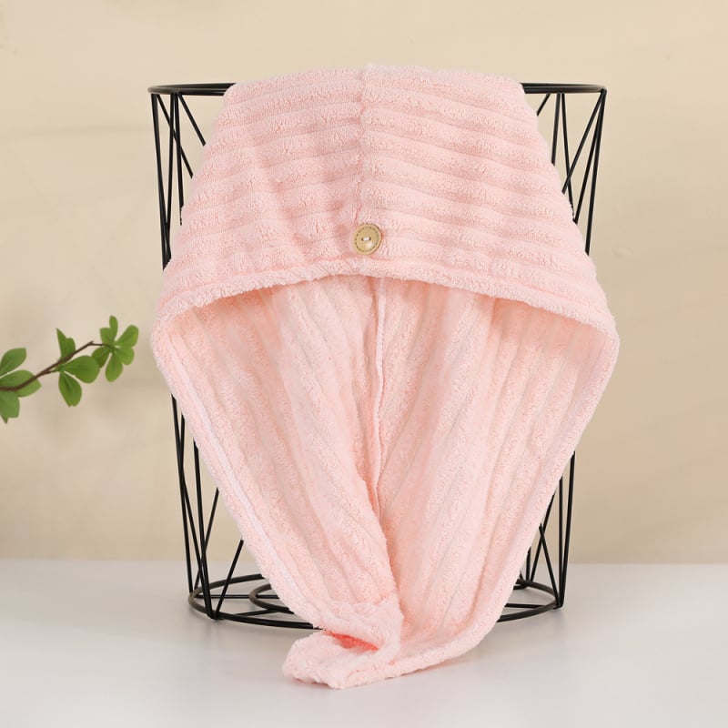 Száraz hajkötő sapka, mikroszálas anyagból, vízfelvevő és gyorsan száradó, dupla rétegű turbán, 150d fonal