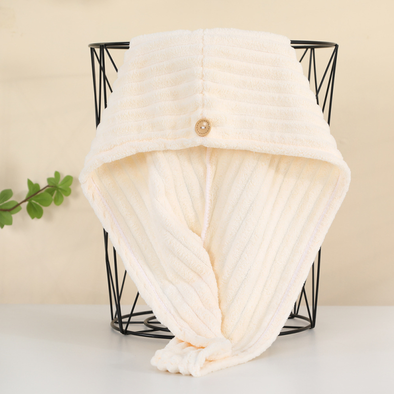 Száraz hajkötő sapka, mikroszálas anyagból, vízfelvevő és gyorsan száradó, dupla rétegű turbán, 150d fonal