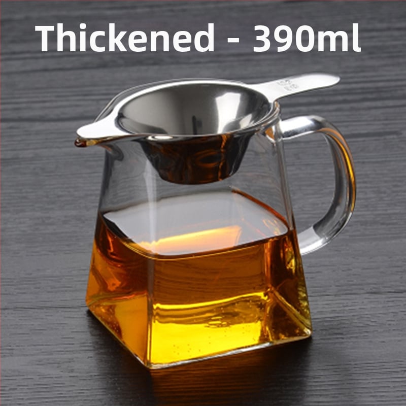 Σετ τσαγιού από θερμοανθεκτικό παχύ γυαλί με ενσωματωμένο φίλτρο για τσάι και φίλτρο έγχυσης