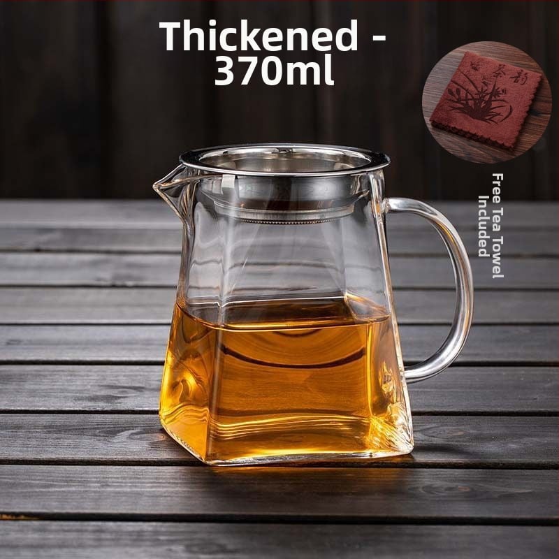 Σετ τσαγιού από θερμοανθεκτικό παχύ γυαλί με ενσωματωμένο φίλτρο για τσάι και φίλτρο έγχυσης