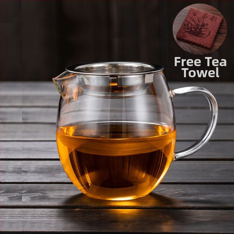 Σετ τσαγιού από θερμοανθεκτικό παχύ γυαλί με ενσωματωμένο φίλτρο για τσάι και φίλτρο έγχυσης