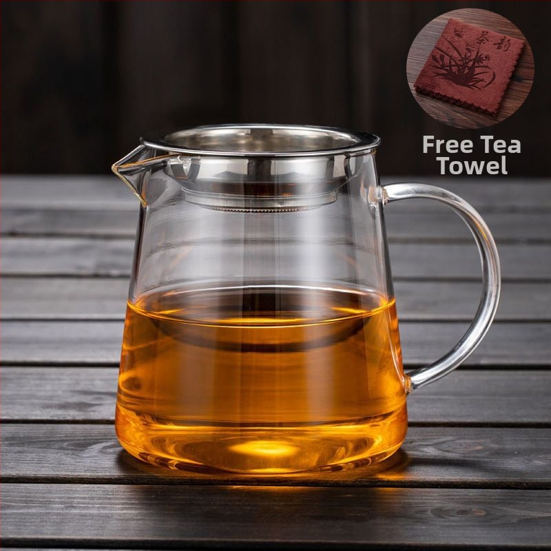 Σετ τσαγιού από θερμοανθεκτικό παχύ γυαλί με ενσωματωμένο φίλτρο για τσάι και φίλτρο έγχυσης