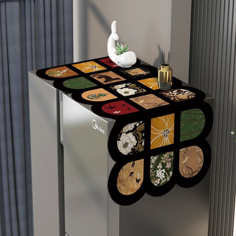 Kangasest külmkapi ülaosa kate, õli- ja määrdevastupidav, Ameerika stiilis külmikutele ühe või kahe uksega, lihtne ja kaasaegne disain