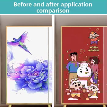 PVC lipnus stiklo plėvelė su animacijos raštu svetainei – 1 vnt.