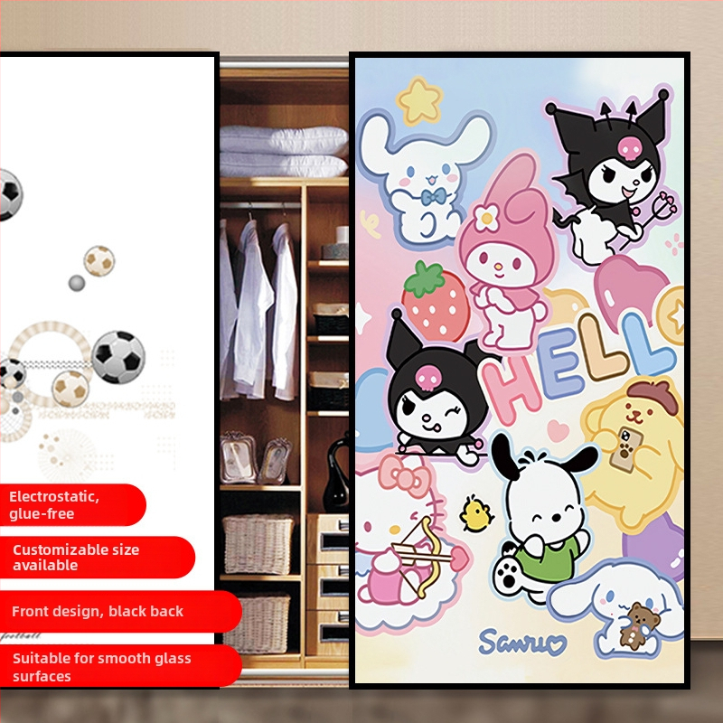 PVC lipnus stiklo plėvelė su animacijos raštu svetainei – 1 vnt.