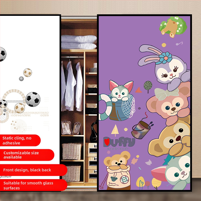 PVC lipnus stiklo plėvelė su animacijos raštu svetainei – 1 vnt.