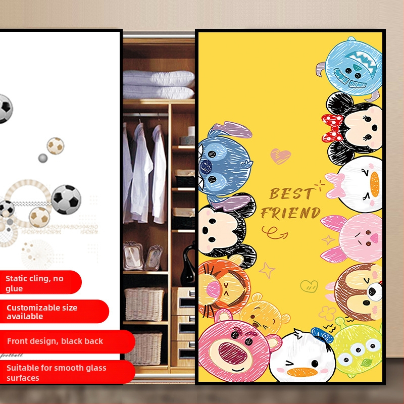 PVC lipnus stiklo plėvelė su animacijos raštu svetainei – 1 vnt.