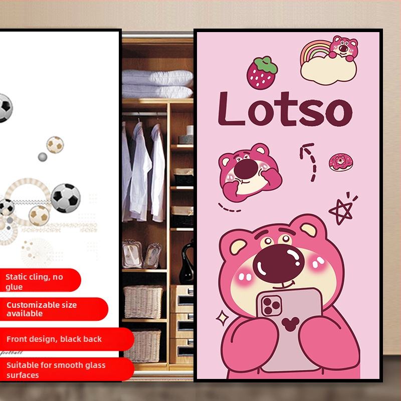 PVC lipnus stiklo plėvelė su animacijos raštu svetainei – 1 vnt.