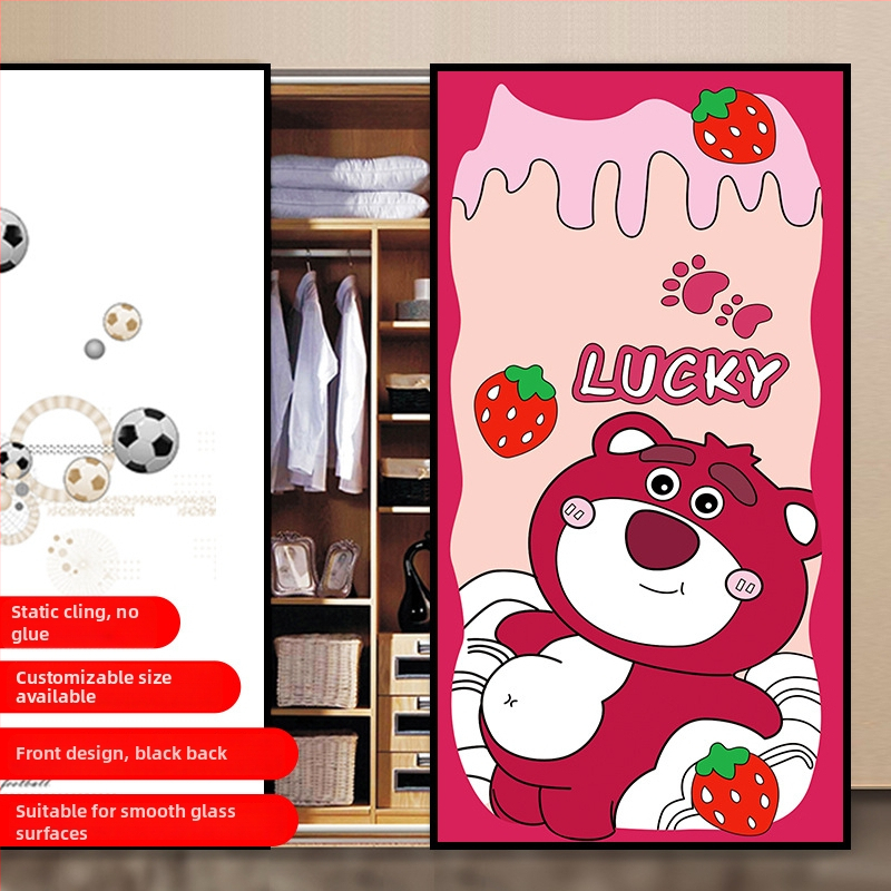 PVC lipnus stiklo plėvelė su animacijos raštu svetainei – 1 vnt.