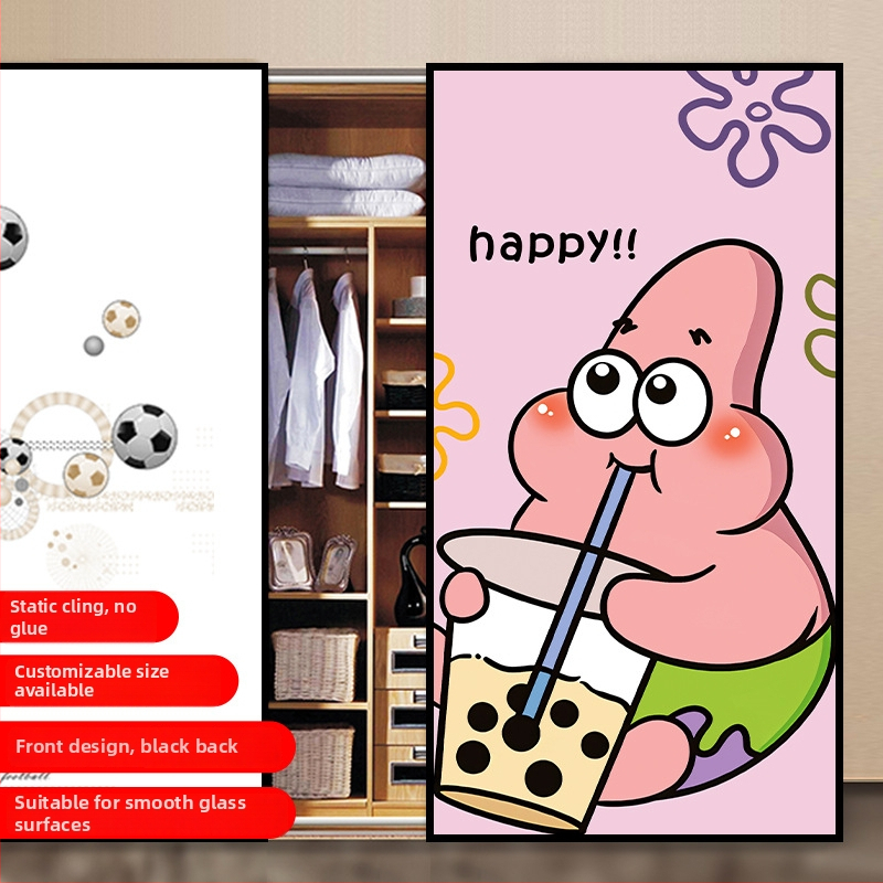 PVC lipnus stiklo plėvelė su animacijos raštu svetainei – 1 vnt.