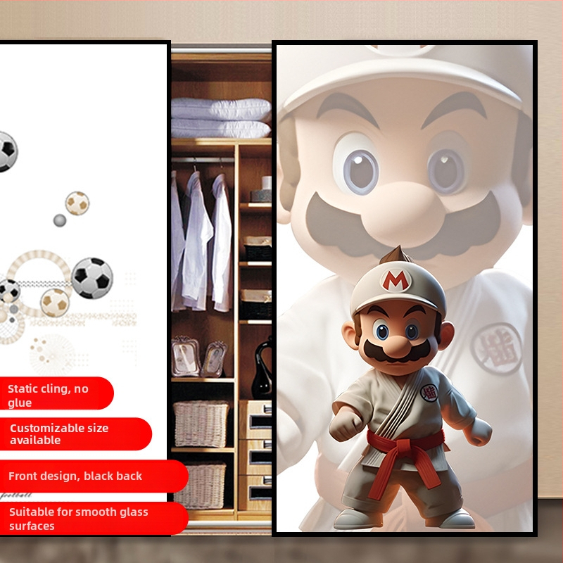 PVC lipnus stiklo plėvelė su animacijos raštu svetainei – 1 vnt.