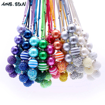 Gyermekeknek szóló nyaklánc - gyanta/plasztik gyöngyök, gyöngy lánc, állítható zsinór, egyedi csomagolás