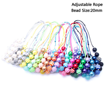 Gyermekeknek szóló nyaklánc - gyanta/plasztik gyöngyök, gyöngy lánc, állítható zsinór, egyedi csomagolás