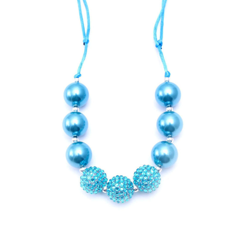 Gyermekeknek szóló nyaklánc - gyanta/plasztik gyöngyök, gyöngy lánc, állítható zsinór, egyedi csomagolás