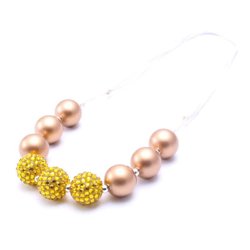 Gyermekeknek szóló nyaklánc - gyanta/plasztik gyöngyök, gyöngy lánc, állítható zsinór, egyedi csomagolás