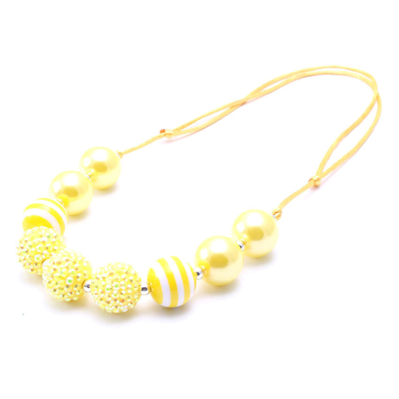 Gyermekeknek szóló nyaklánc - gyanta/plasztik gyöngyök, gyöngy lánc, állítható zsinór, egyedi csomagolás