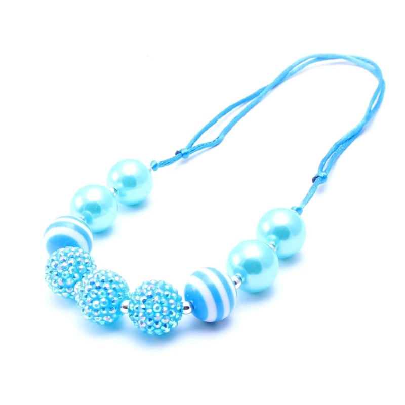 Gyermekeknek szóló nyaklánc - gyanta/plasztik gyöngyök, gyöngy lánc, állítható zsinór, egyedi csomagolás