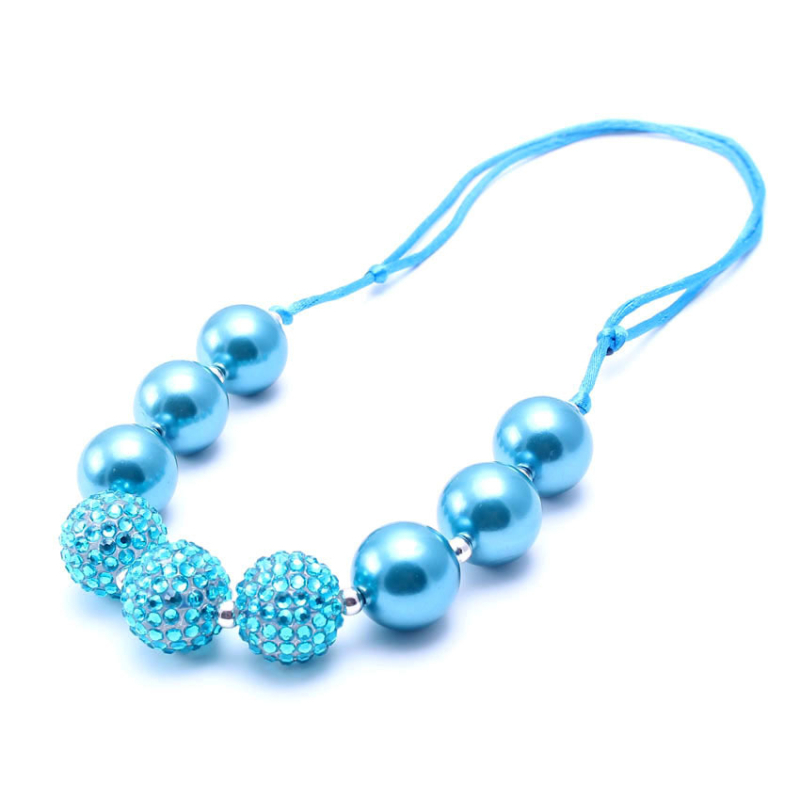 Gyermekeknek szóló nyaklánc - gyanta/plasztik gyöngyök, gyöngy lánc, állítható zsinór, egyedi csomagolás