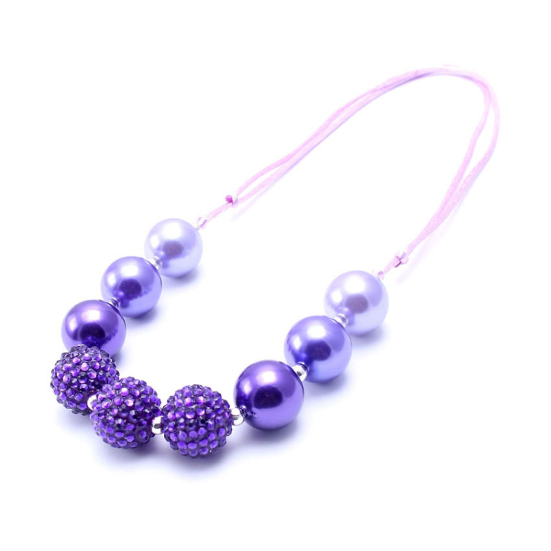 Gyermekeknek szóló nyaklánc - gyanta/plasztik gyöngyök, gyöngy lánc, állítható zsinór, egyedi csomagolás