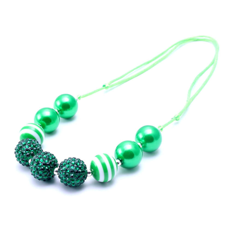 Gyermekeknek szóló nyaklánc - gyanta/plasztik gyöngyök, gyöngy lánc, állítható zsinór, egyedi csomagolás