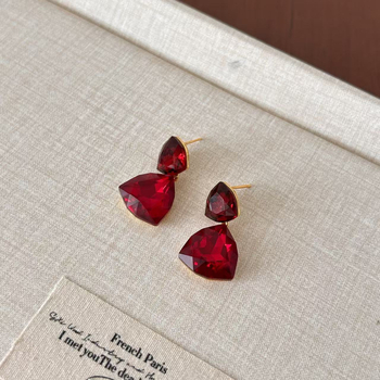 Shutong stikliniai geometrijiniai auskarai, elektroplakavimas, 925 sidabro kaiščiai, vintage aukštos kokybės dizainas