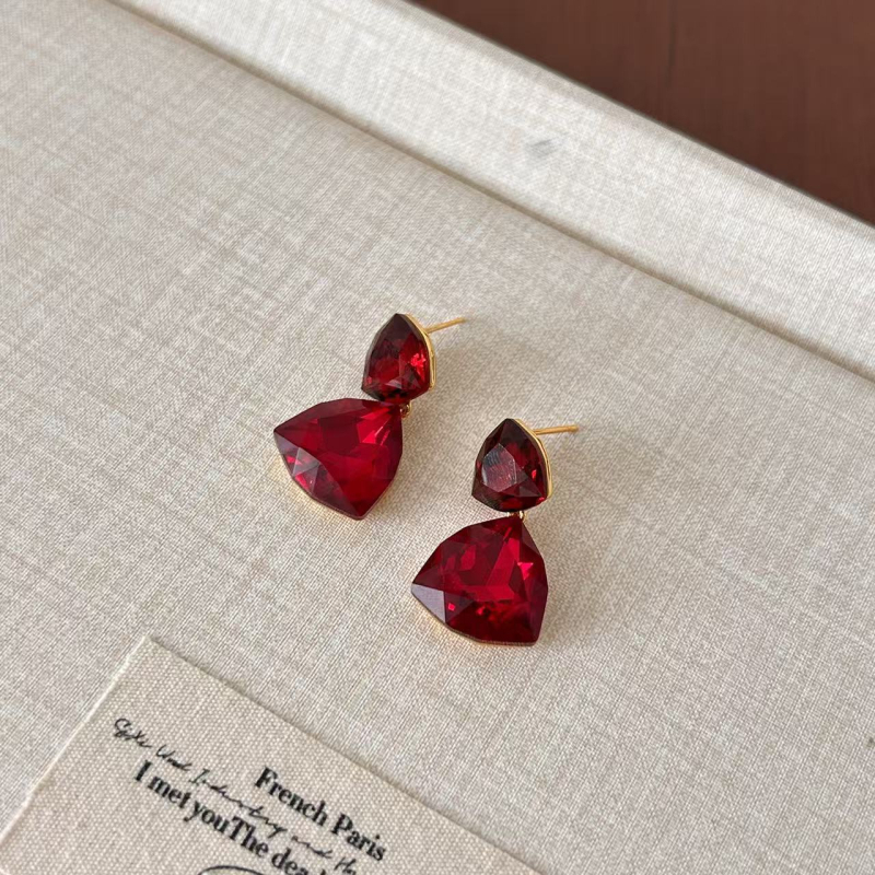 Shutong stikliniai geometrijiniai auskarai, elektroplakavimas, 925 sidabro kaiščiai, vintage aukštos kokybės dizainas