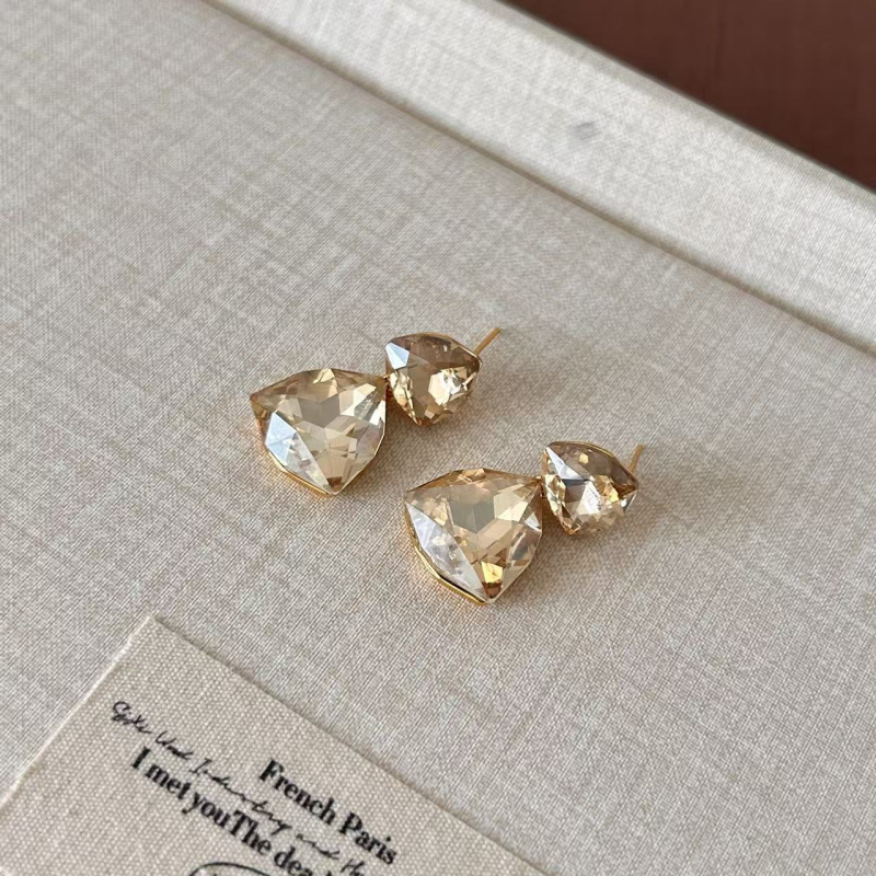 Shutong stikliniai geometrijiniai auskarai, elektroplakavimas, 925 sidabro kaiščiai, vintage aukštos kokybės dizainas