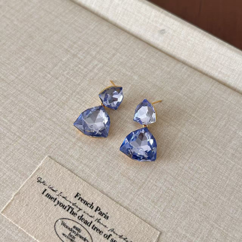 Shutong stikliniai geometrijiniai auskarai, elektroplakavimas, 925 sidabro kaiščiai, vintage aukštos kokybės dizainas