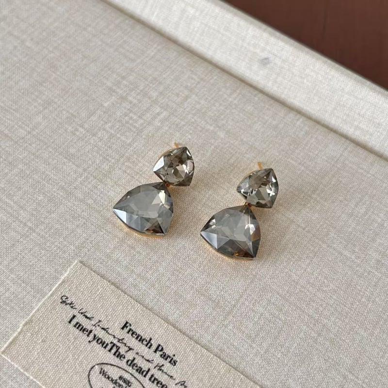 Shutong stikliniai geometrijiniai auskarai, elektroplakavimas, 925 sidabro kaiščiai, vintage aukštos kokybės dizainas