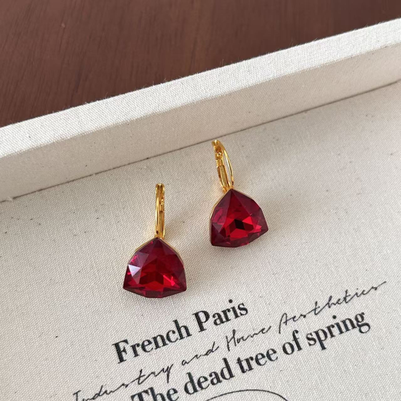 Shutong stikliniai geometrijiniai auskarai, elektroplakavimas, 925 sidabro kaiščiai, vintage aukštos kokybės dizainas