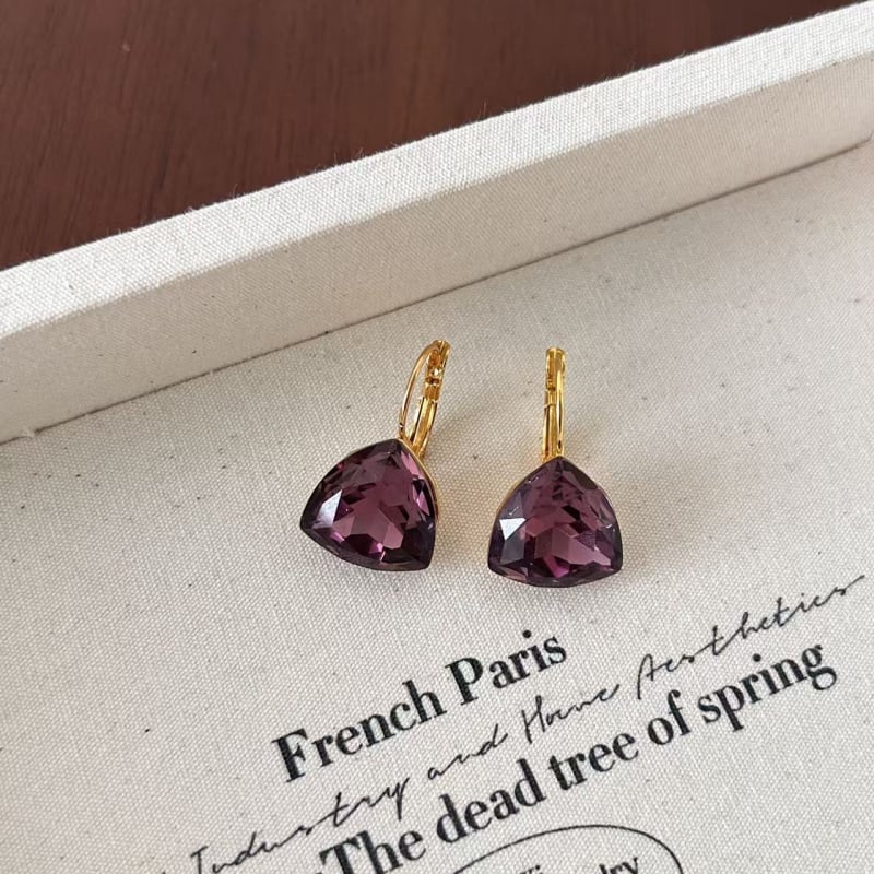 Shutong stikliniai geometrijiniai auskarai, elektroplakavimas, 925 sidabro kaiščiai, vintage aukštos kokybės dizainas