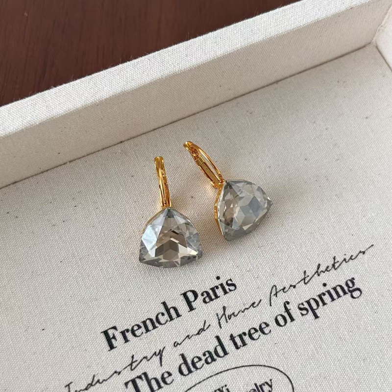 Shutong stikliniai geometrijiniai auskarai, elektroplakavimas, 925 sidabro kaiščiai, vintage aukštos kokybės dizainas