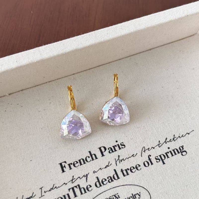 Shutong stikliniai geometrijiniai auskarai, elektroplakavimas, 925 sidabro kaiščiai, vintage aukštos kokybės dizainas