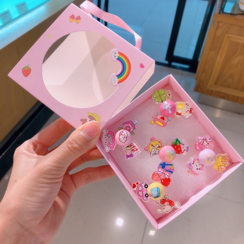 Gyermekeknek forgó gyűrű — műanyag/gyanta, rajzfilmszerű stílus, Lányos Hercegnő sorozat, logó nyomtatás lehetősége